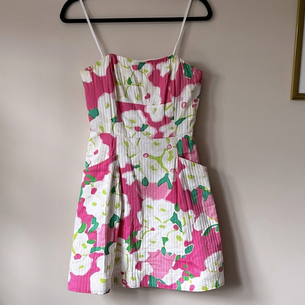 Lilly Pulitzer || Strapless Floral Dress with Pockets - Size 2